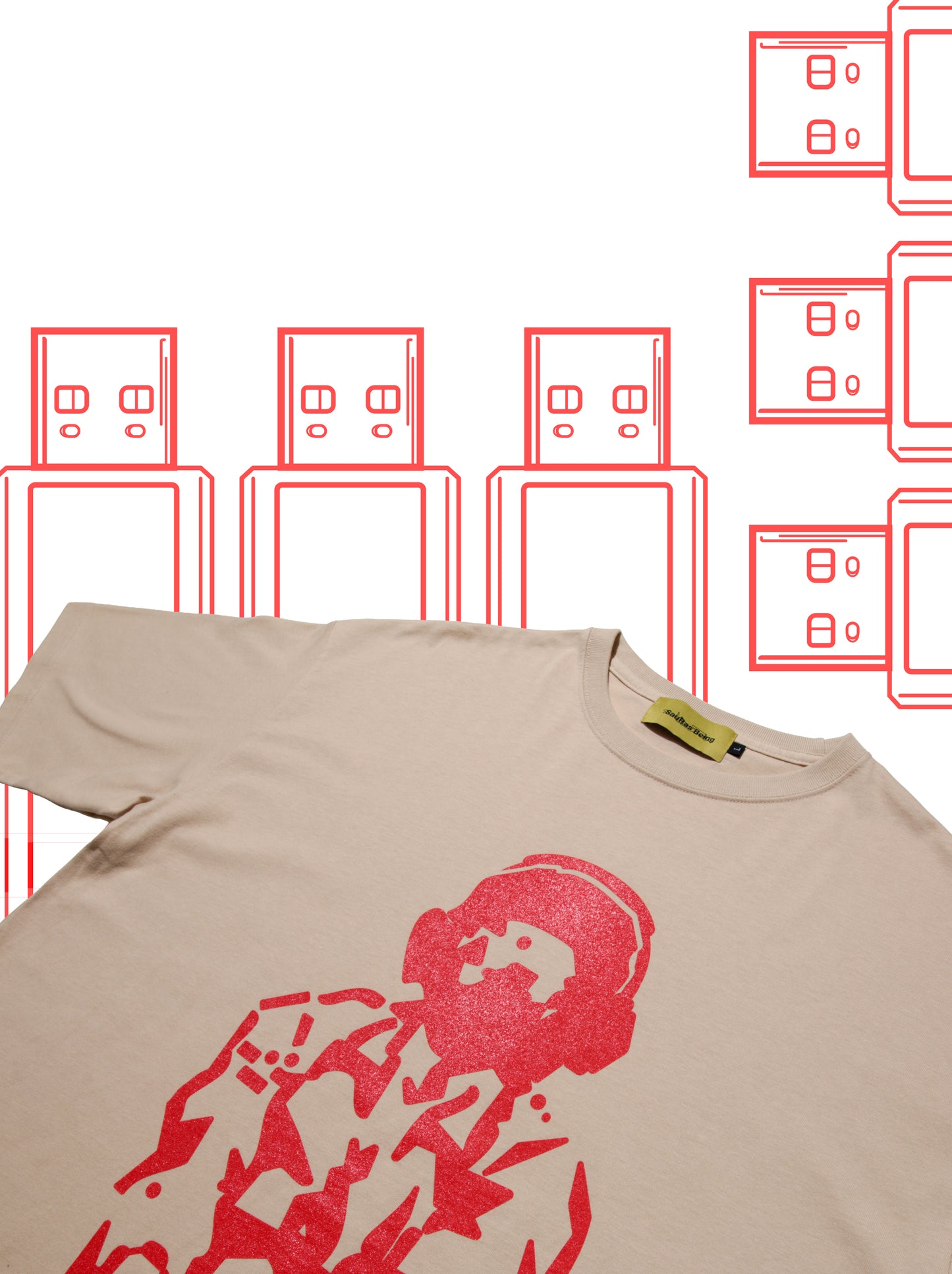A-Specialized electronic damage T shirts